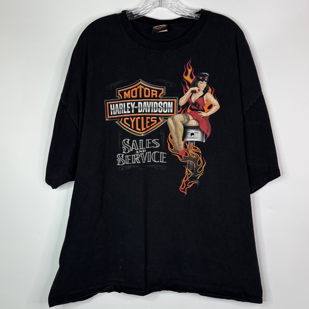 Harley Davidson Pin Up Girl Chippewa Falls, WI Black Tshirt 2012 Size 3X